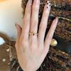18k Real Gold Electroplated Oval Zir*****pen Ring Retro Index Finger Ring Exquisite Jewelry