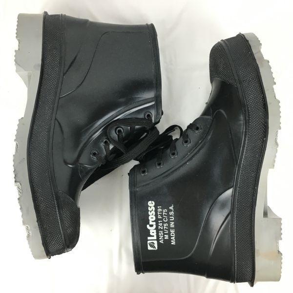 Vintage USA LaCrosse Steel Toe ANSI Z41 PT91 Waterproof Work Rubber Boots 12/29-30 Black(USED)