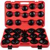 Oil Filter Socket Set, 30 Pcs Oil Filter Wrench Set, Sturdy Steel Oil Filter Socket, 3/8\" Oil Filter Socket