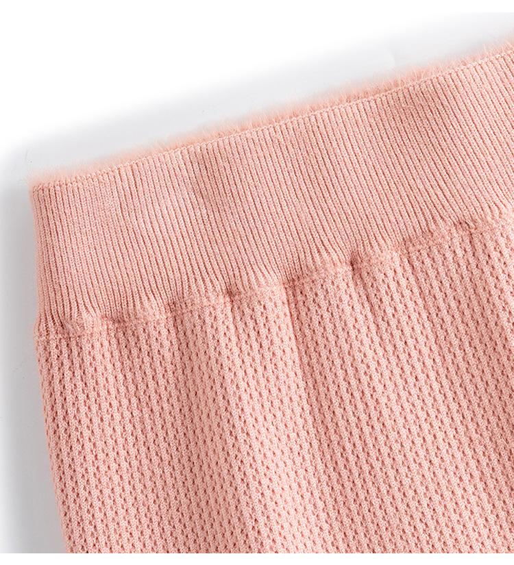 Women's Fleece-Lined Knit A-Line Midi Skirt, 2025 Autumn/Winter Style, Thickened Design, Hip-Hugging.
