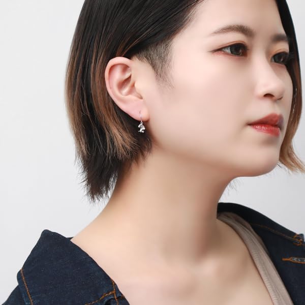 SNOOPY Diamond Dangle Petit Hook Earrings 2P Binaural Silver 925 PEANUTS Official Character Goods [SNOOPY]