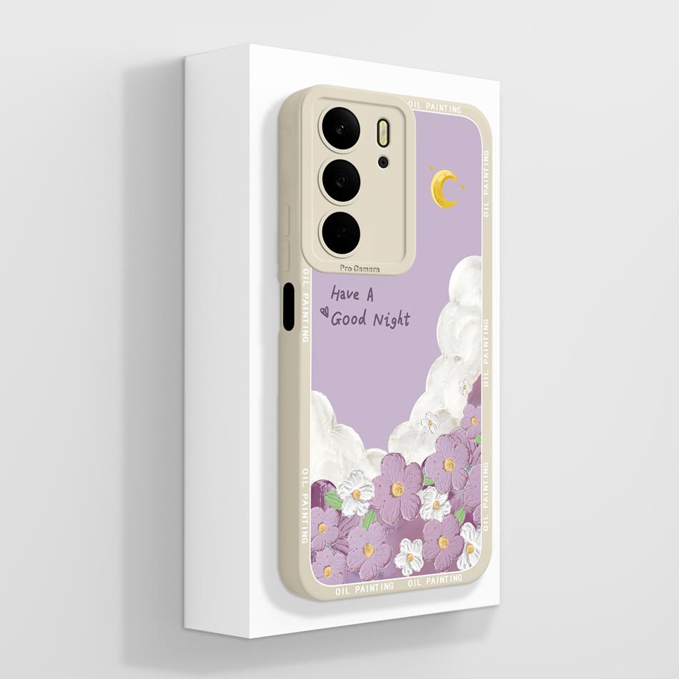 For Realme C75 C75X C73 C71 Case Painted Flowers Soft Liquid Silicone Back Cover For Realme C 75 Full Protection Phone Bumper