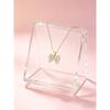 A Synthetic Cubic Zirconia Bow Pendant Necklace Ins French Elegant Bohemian Vintage Korean Style Stylish and Simple Trendy and Versatile, Suitable