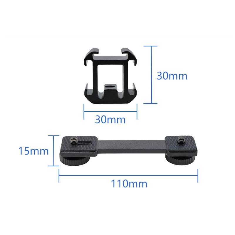 

3 In 1 Cold Shoe Mount Adapter Extension Bar Bracket Stand for Camera Mobile Phone Vlog Video Light Triple Hot Shoe Plate Mount