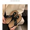 Thick Soled, Slipper, Summer, Outerwear, Toe Clip, Flat Strap, Adjustable, Square Buckle, Thick Soled Slipper, Flip Flops