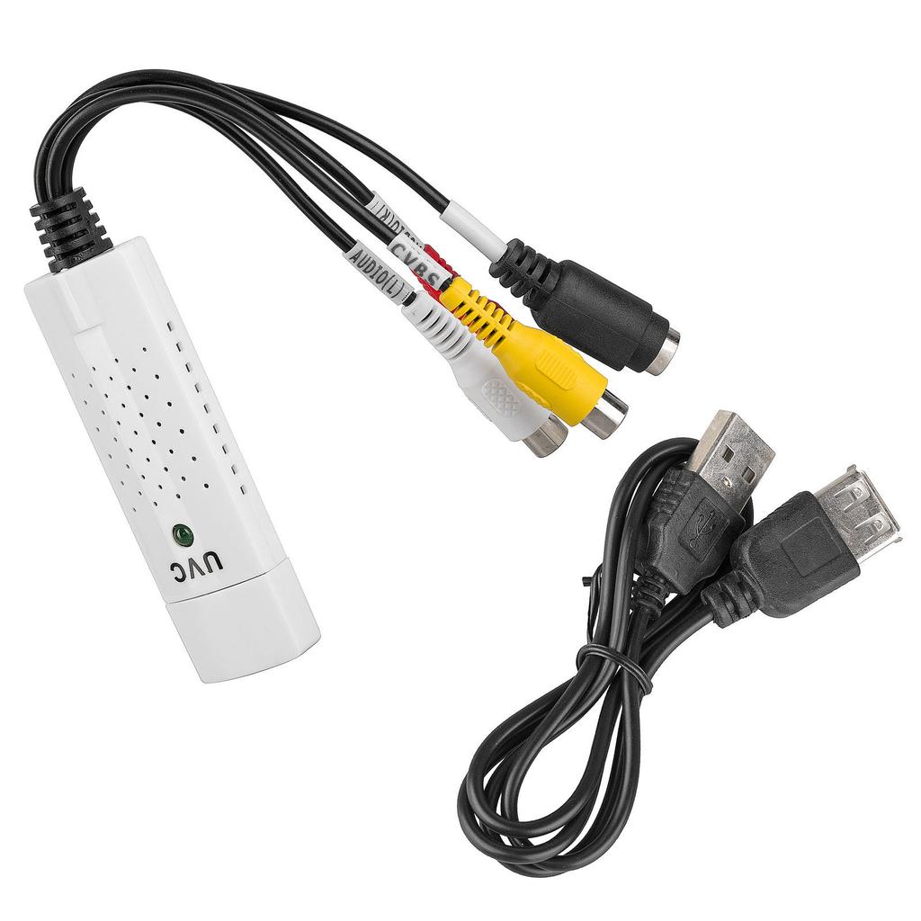 USB Video Audio Capture Card RCA Analog S-Video AV Input to Computer PC Adapter
