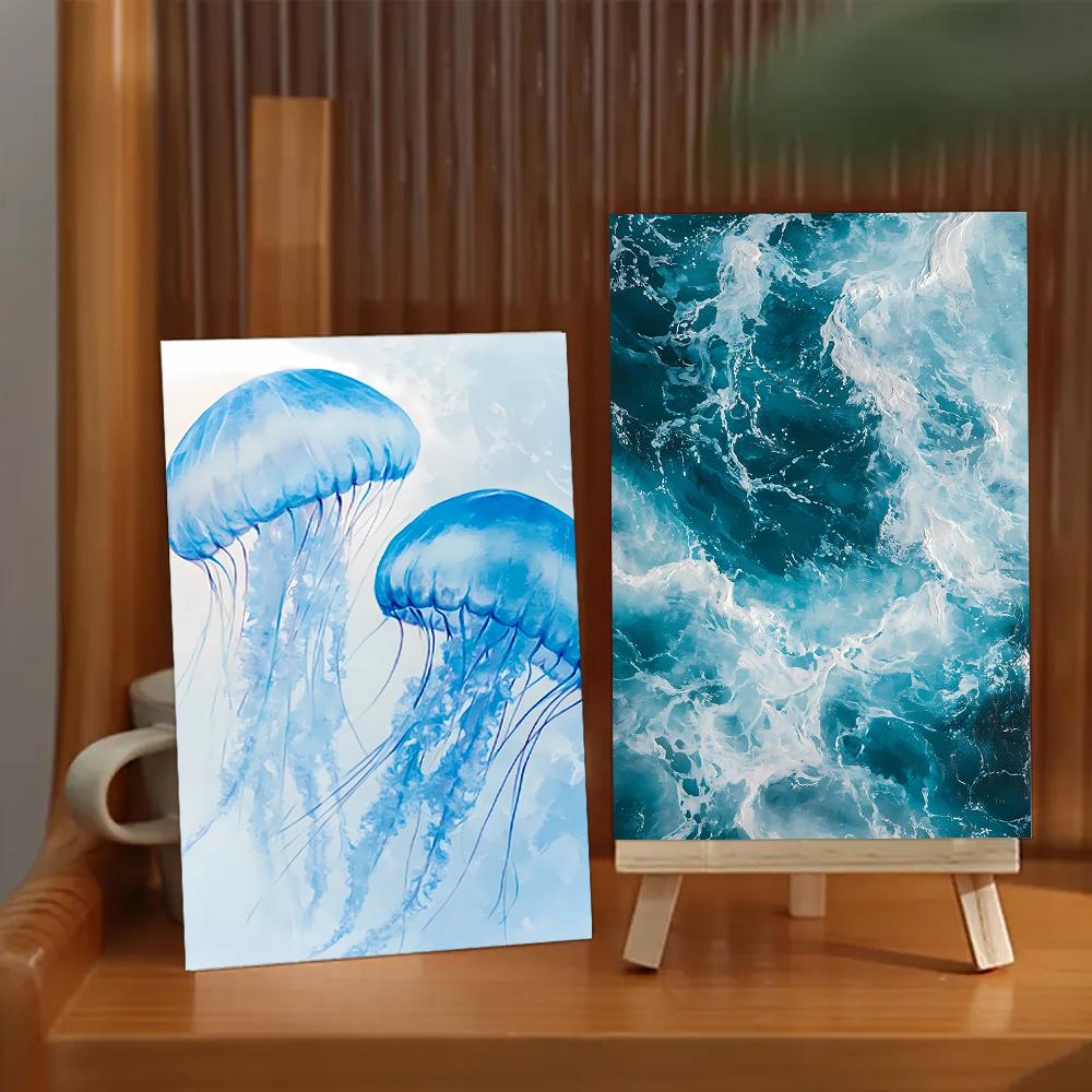 32 Pcs, Sea Life Postcards, Wall Stickers, Mailing Cards, Greeting Cards, DIY Postcards, Souvenir Postcards, Decorations