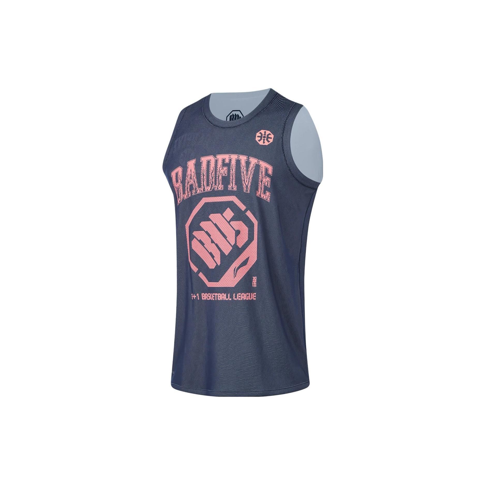 Li-Ning BadFive Graphic Basketball Tank Navy Pink Men s AAYT525-4 M