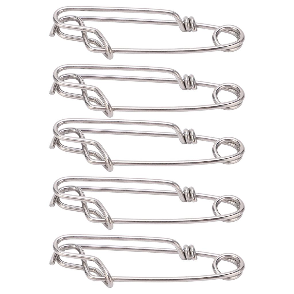 5pcsset Longline Snap Clip Corrosion Resistance Float Line Tuna Clip for Ocean Fishing1.8x60mm