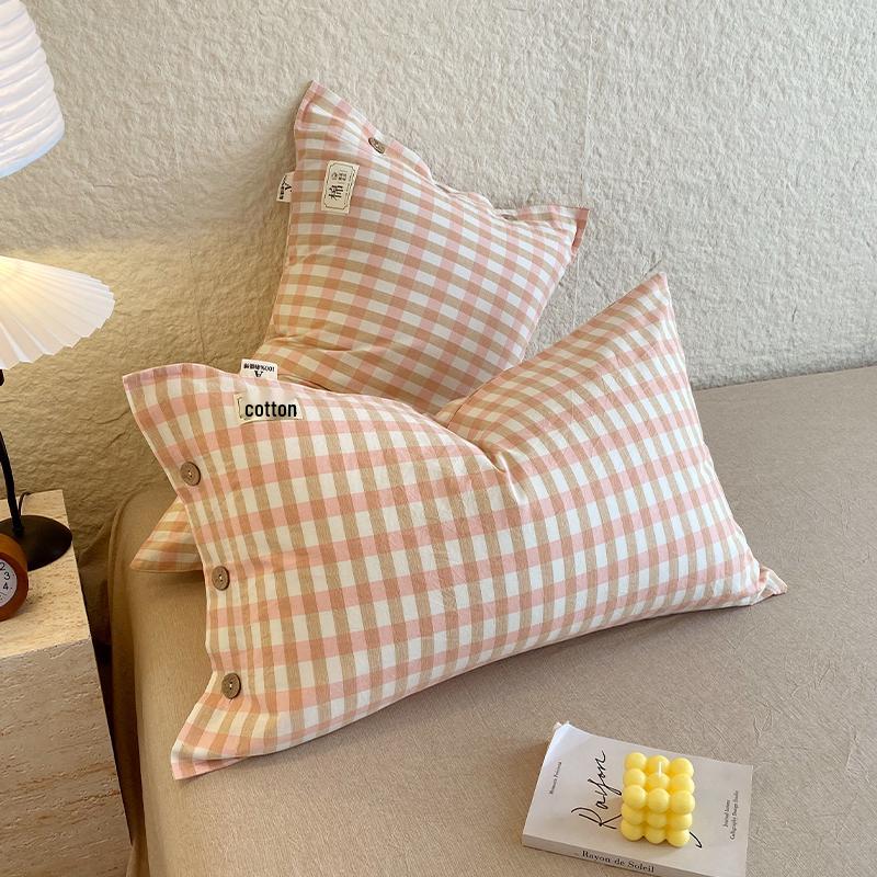 Zestaw 2 poszewek na poduszkę pojedynczą z czystej bawełny i lnu z wewnętrznym wkładem w całości bawełnianym, 48cm x 74cm