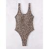 Maillot de bain une pièce Monokini à découpe haute imprimé léopard dos nageur