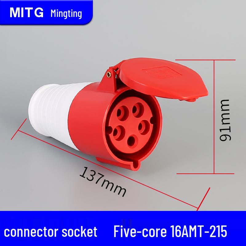 Waterproof Industrial Aviation Plug Socket: 16/32A Three-Phase Connector, 3-5 Pin, Recessed/Surface Mount Options