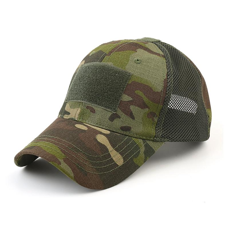 Tactical Army Hat Outdoor Sport Snapback Stripe Military Hats Camouflage Hat Simplicity Army Camo Hunting Mesh Cap