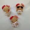 12cm  Summer black Tanned Skin Series  Float Ring Plush Toy Keychain Red White Kitty cat Stuffed Backpack Charm