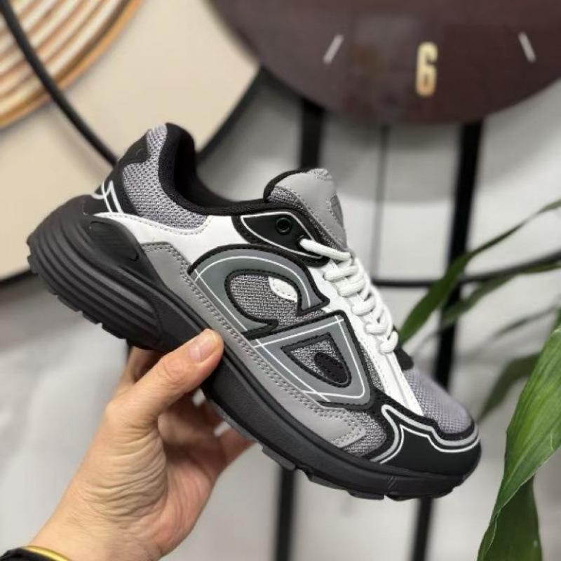 New versatile fashion casual men's and women's trend breathable sports shoes dad letter b30 heightening shoes