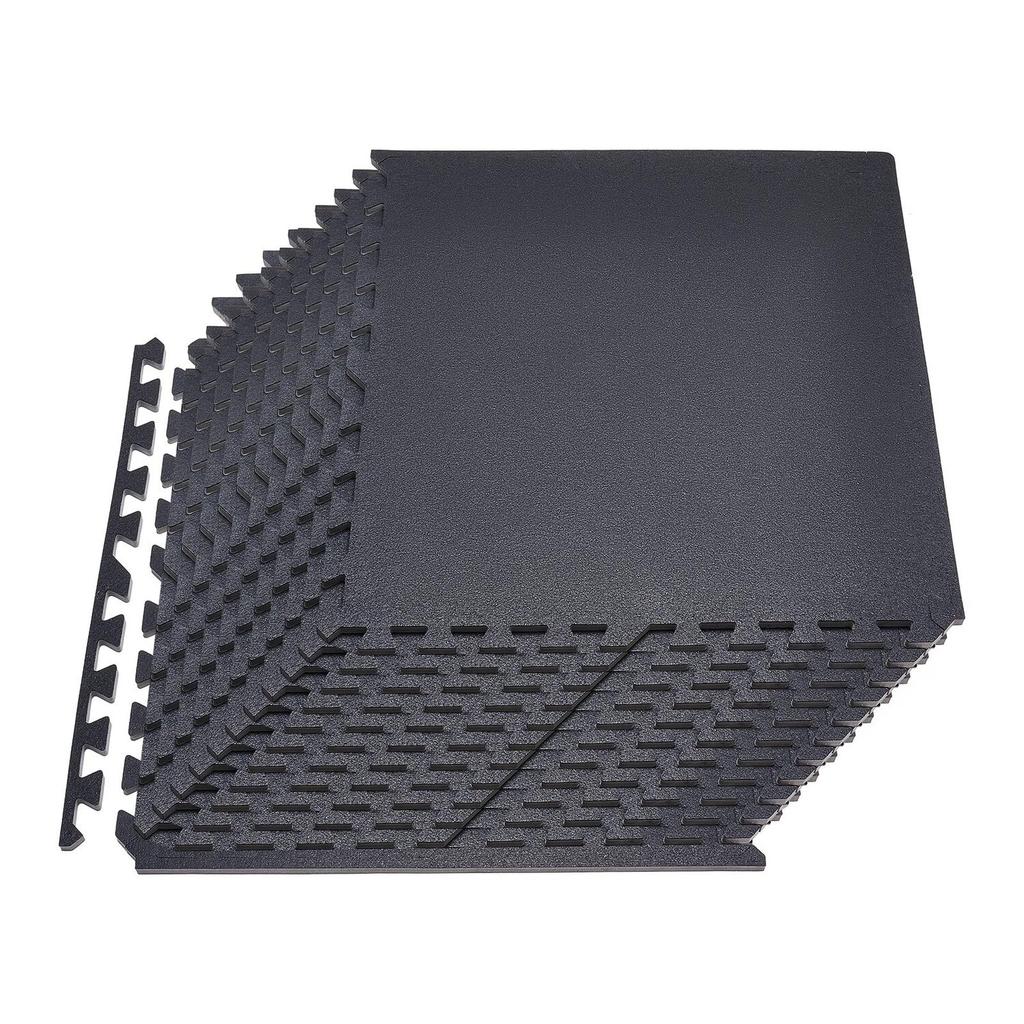 Puzzle Exercise Mat, 24 PCS Fitness Equipment Mats, 610 x 610 x 14 mm, High-Density EVA Foam Gym Mats Set, Interlocking Rubber Soft Tiles, Protective