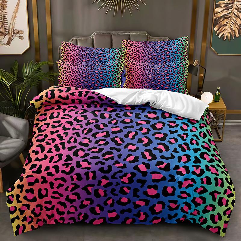 Leopard Print Texture Series Three-Piece Set, Duvet Cover, Grinding Kit Digital Printing