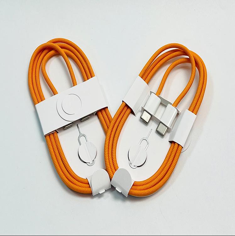 

Apple-Compatible 60W Dual Type-C Braided Cable for 15/16 PD Fast Charging Bare Cable