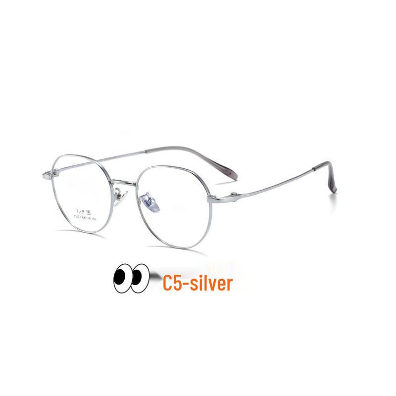Keming Retro Titanium Round Eyeglass Frames with IP Plating - Model 3122