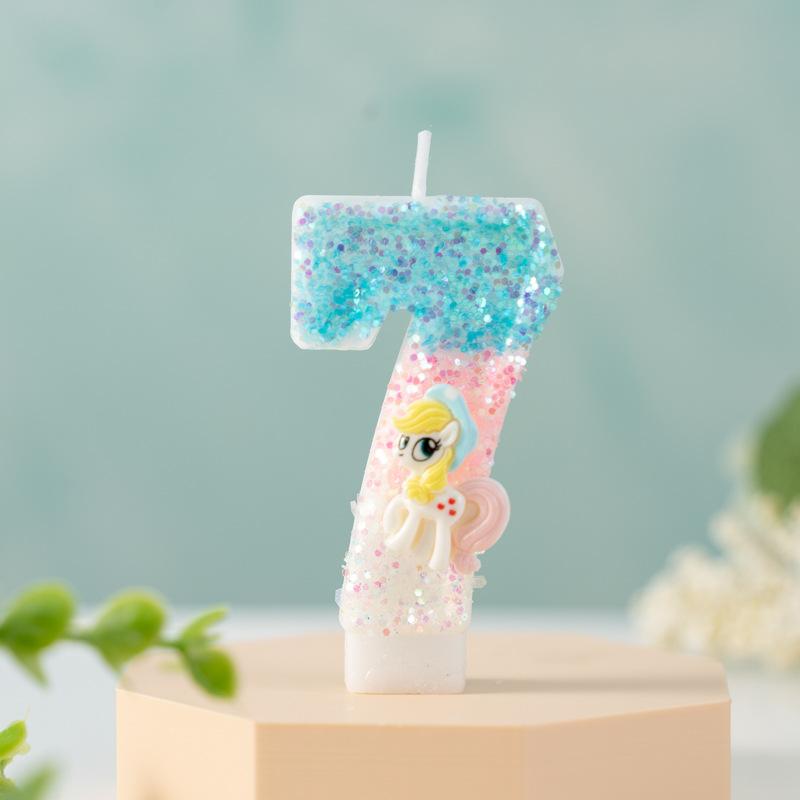 Cartoon Creative DIY Birthday Party Atmosphere Digital Candle 0-9 Decorative Ornaments Crafts