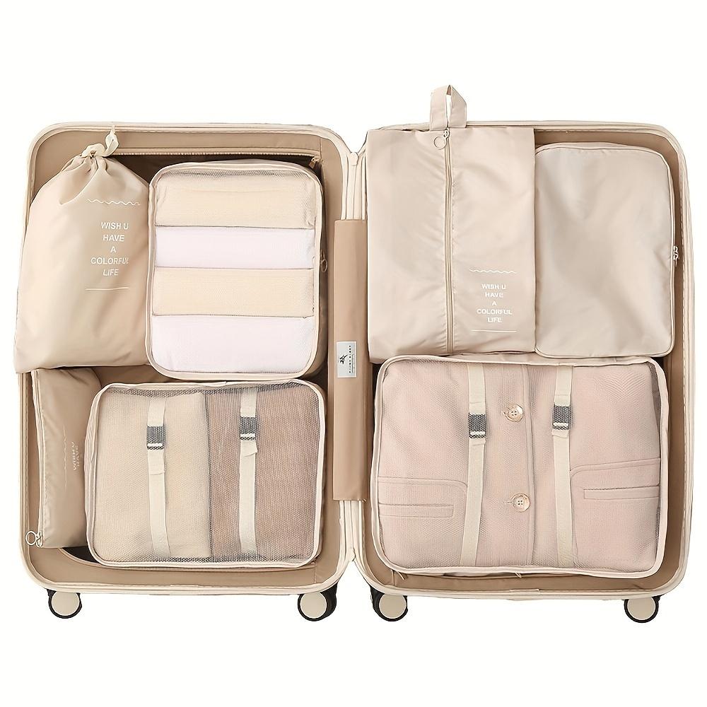 7 Piece Travel Storage Bag Set Large Capacity Portable Packing Organizer Clothes Shoes Socks Divider Bags