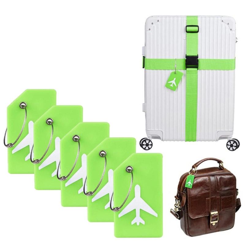 10pcs Silicone Suitcase Markers Durable Luggage Labels with Stainless Steel Loop Easy To Identify