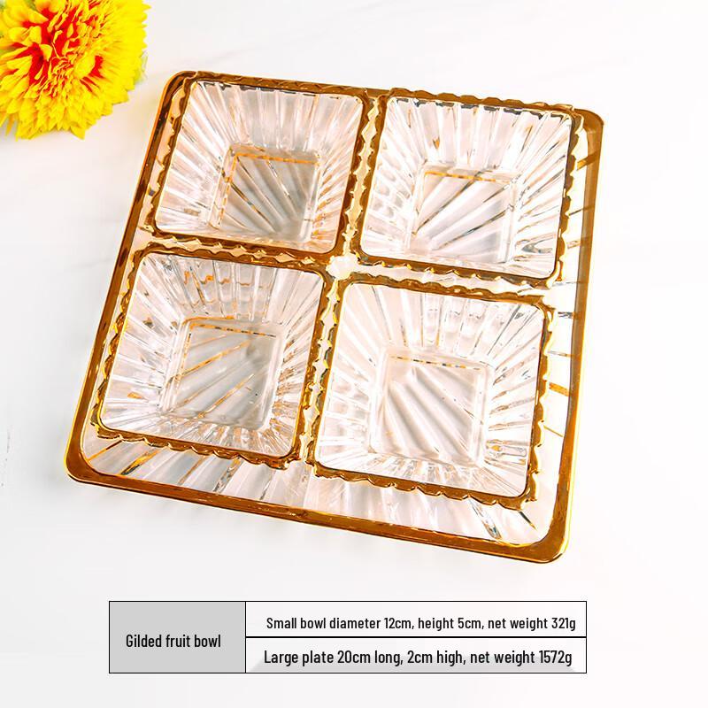 

Flavinmci Glass Divided Snack and Fruit Platter