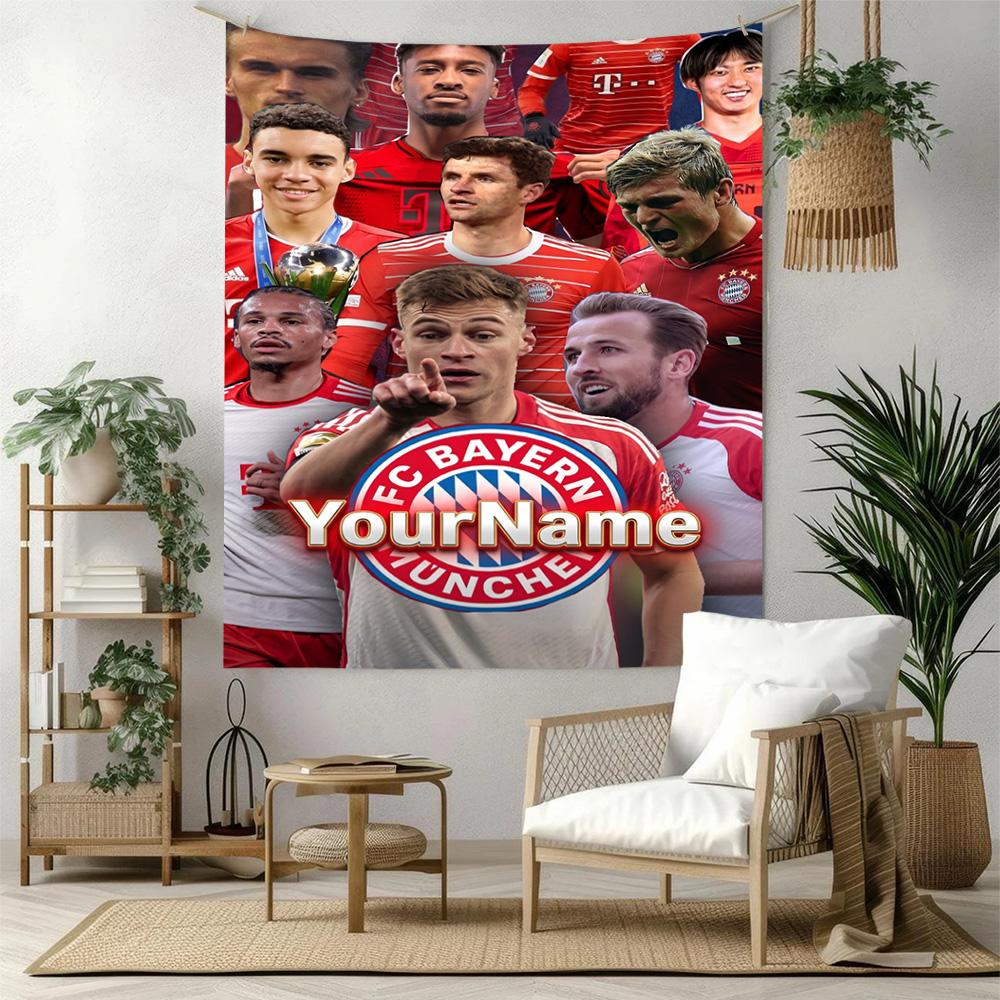 Bayern Munich Custom Your Name Wall Decor Tapestry Art For Pet Memorial Birthdaywedding Party Backdrop Family Gift