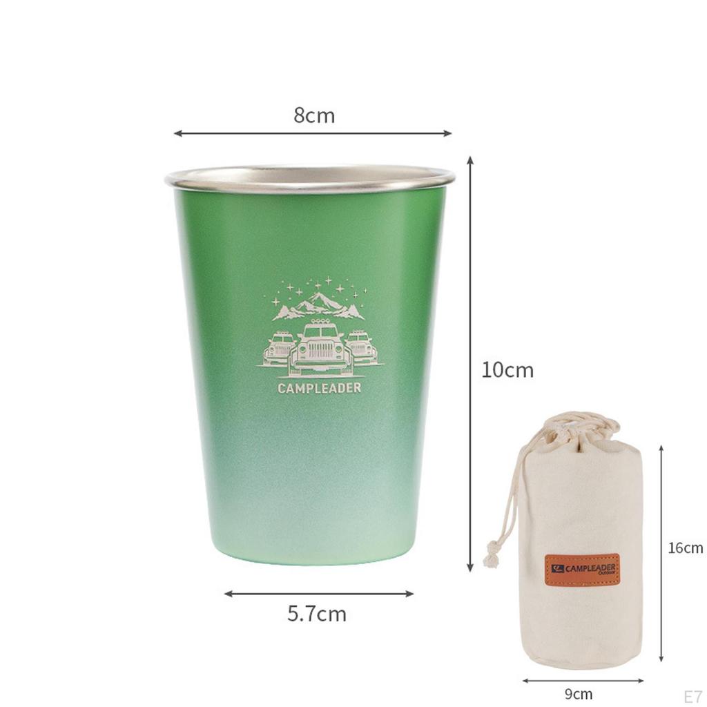 4Pc Stainless Steel Cup Camping Water Tumblers for Picnic Climbing