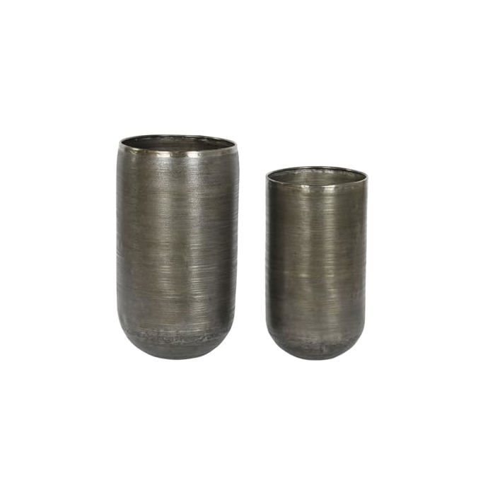 Set of Aluminium Planters - Home ESPRIT - 34.5x36x63 Cm - Multicoloured - Antique - Square - Outdoor Use