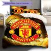 Man Utd Bedding Quilt Set Quilt Cover Pillowcase Home Decoration Birthday Gift (1 * Duvet Cover + 2 * Pillowcase, Without Core)