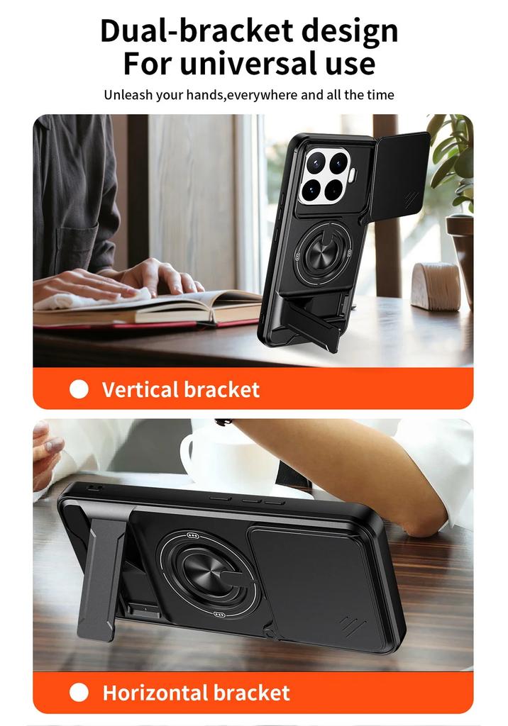 2 in 1 Ring Grip Built-in Magnetic Car Mount Holder Case for Xiaomi 17T Pro 17t Mi 17 Pro Max 17 15T Pro 15 14T Protect Cover