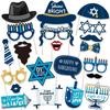 Hanukkah Party Photo Booth Props,21PCS Chanukah Photo Booth Props Kit Hanukkah Party Decorations Supplies