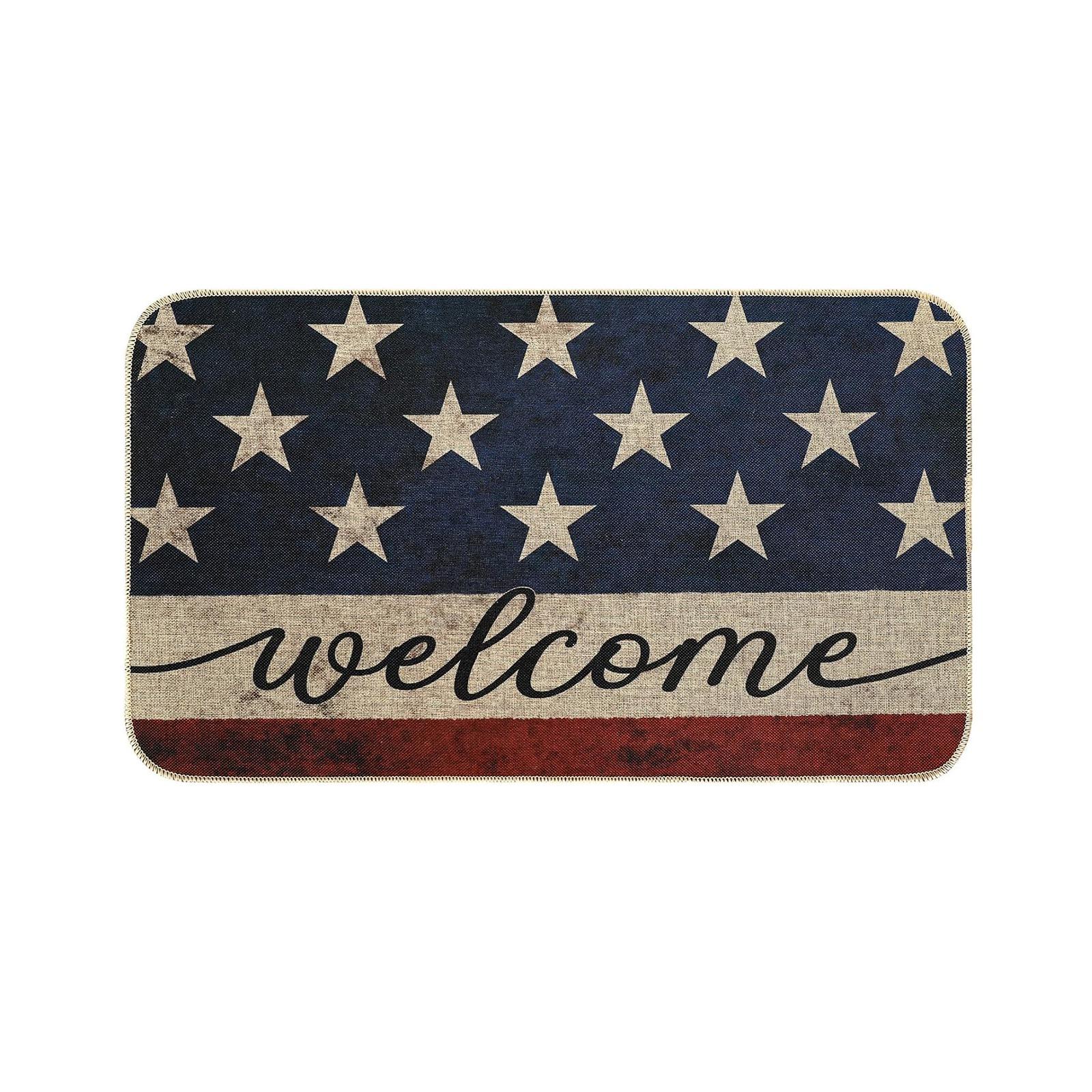 0th Anniversary Of Independence Day Rug, Patriotic USA Flag Area Carpet,Decor Rug For Living Room Bedroom Entryway One Size