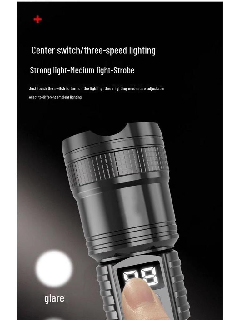 High-Powered Outdoor Flashlight with Telescopic Zoom & Multifunctional Emergency Light
