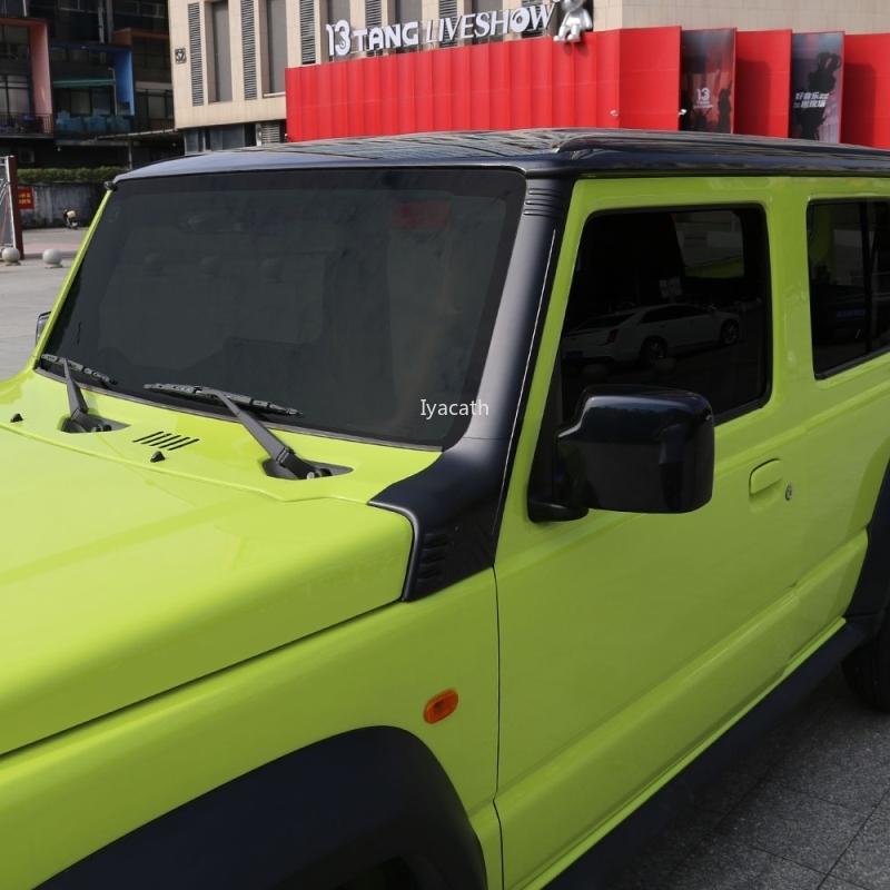 For SuzukiJimny Nomade 2025 2026 ABS Black Matte  front  windshield window A-pillar decorative strip Anti scraper Exterior cover