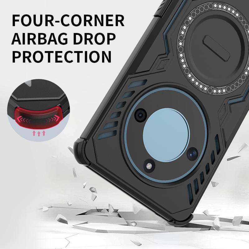 Heat Dissipation Armor Shockproof Magnetic Case For Honor X40 X9A X50 X9B Magic 5 Lite Four Corner TPU Frame Plastic Back Cover