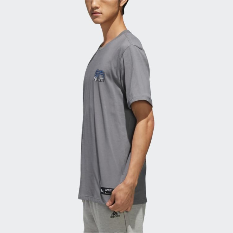 Adidas M KC Tokyo T2 Comfortable Printed Sports Short Sleeve T-Shirt Men Tops Gray EJ9288