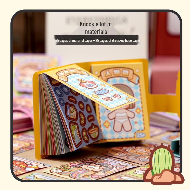 Little Mochi Dress-Up Sticker Book: Girl's Toy, Quiet Book, Birthday Gift Set with Scenery Stickers