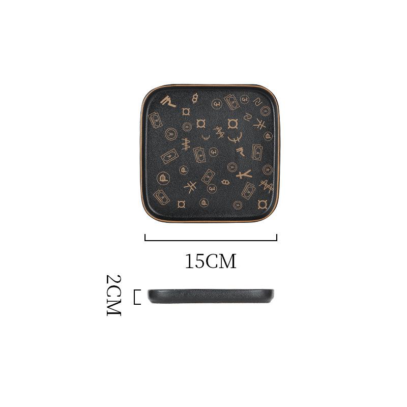 

Креативный черный матовый поднос для стейка Западный обеденный поднос Домашний скандинавский высококлассный обеденный поднос Плоский