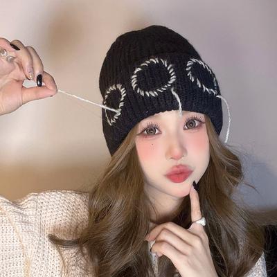 Hats for Women  Cute and Versatile Woolen Hats New Style Pullover Cold Hats  Small Face Showing Outdoor Warm and Ear Protecting Knitted Hats