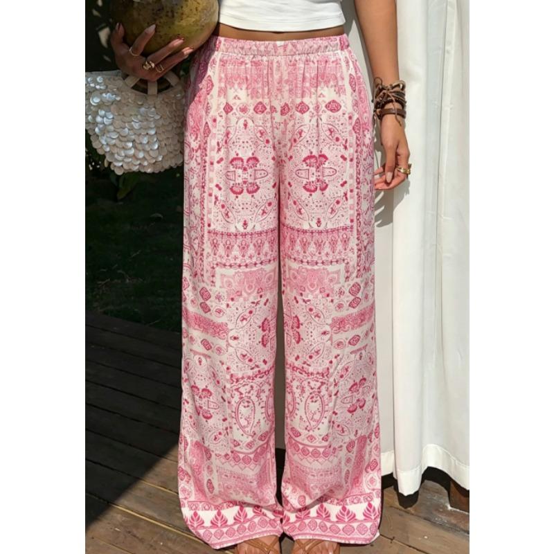 Summer Fashion Brother Ethnic Style Bohemian 3D Printed Loose Straight Leg Pants Street Sports and Leisure Pants