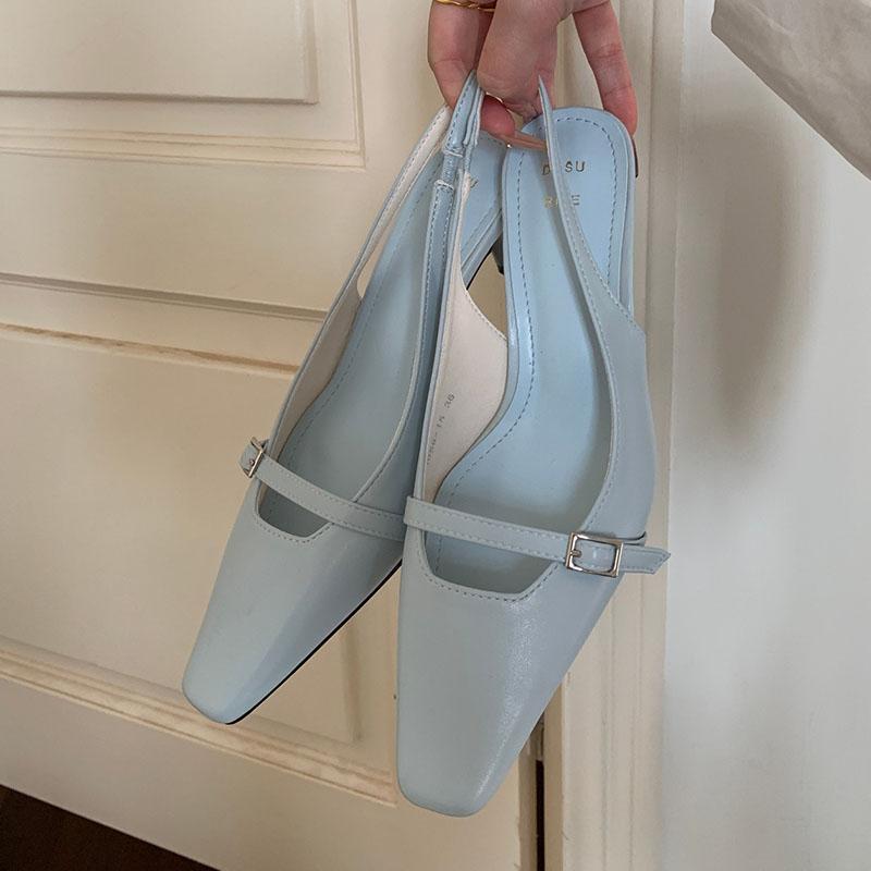 Fashion Female Shallow Footwear Slip On Pumps Women Heeled Shoes Fashion Medium Heels Shoes For Ladies 2025 New Summer Spring