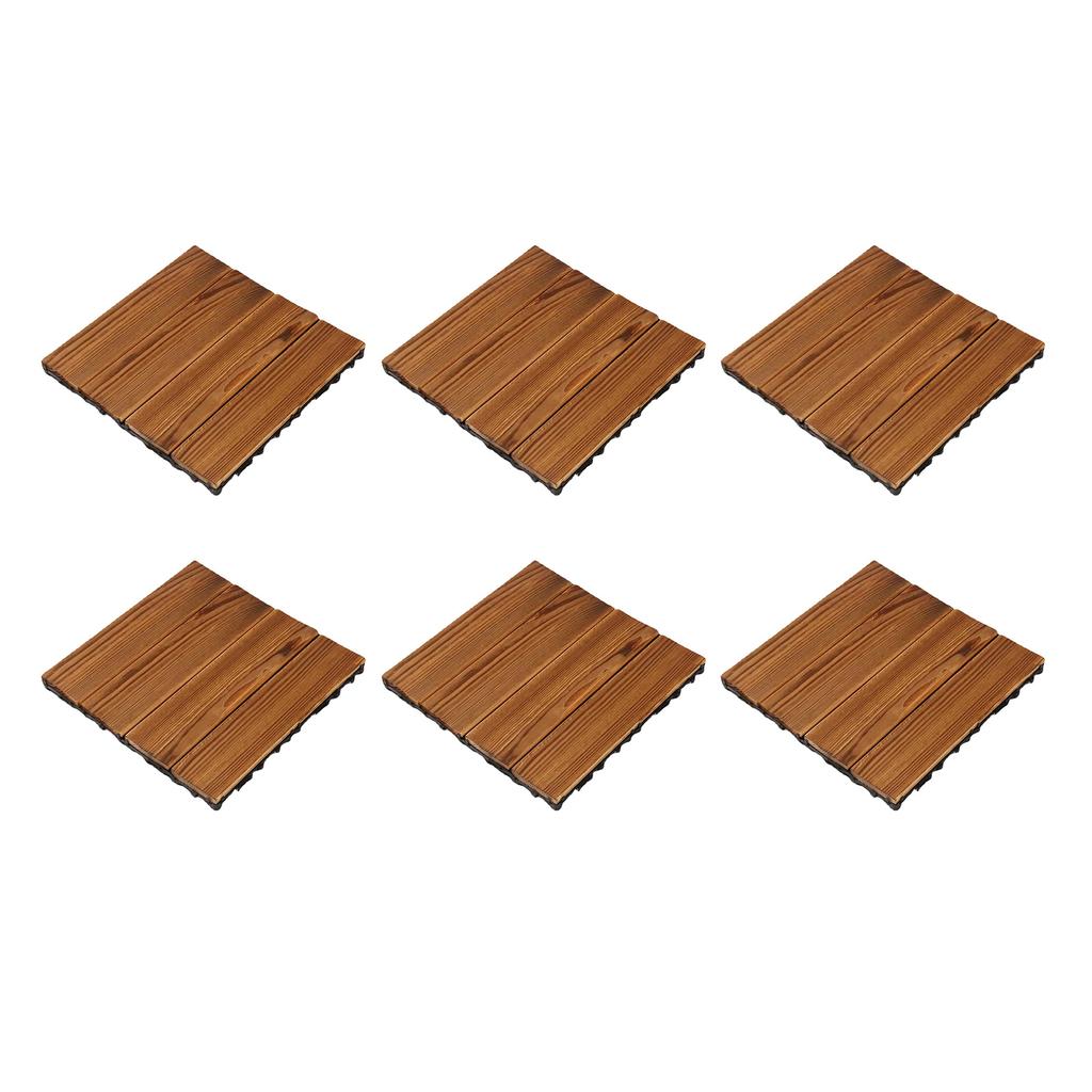 10PCS Wood Floor Blocks Corrosion Resistance Splicing Flooring Tiles for Outdoor Terrace Balcony