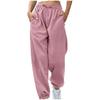 Damen Fleecegefütterte Lockere Konische Jogginghose, Kordelzug Taille Taschen Lässige Haus Sport Hosen für Grenzüberschreitend Europa Amerika