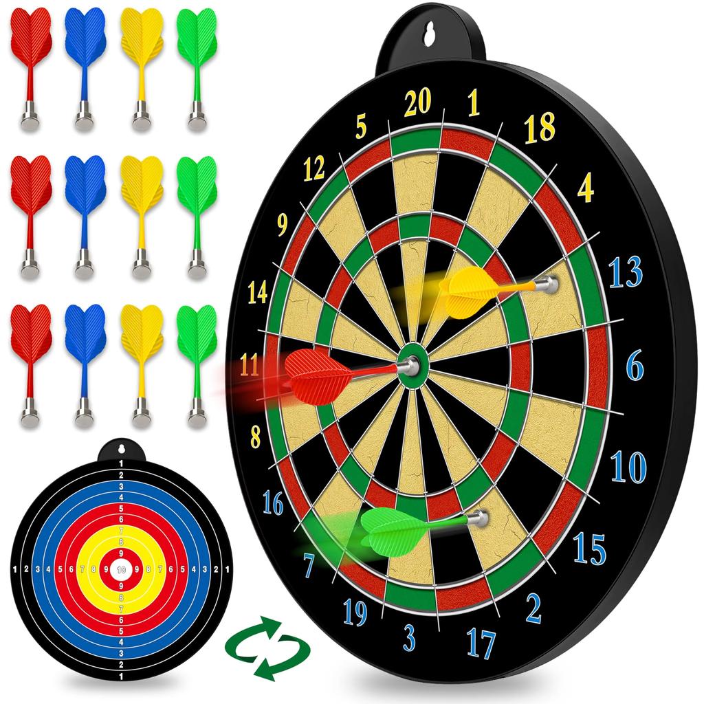 Dartscheibe-12-teilige magnetische Kunststoff-Pfeile-Outdoor-Partyspiel für Kinder im Alter von 5-12 Jahren Geschenk