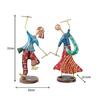 Wrought Iron Showpiece Figurine Playing Dandia Multicolor