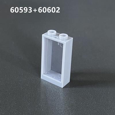 Kleine Teilchen Bausteinteile 60593 Ersatzteile 1X2X3 Fensterrahmen mit 60602 Glas, Fenster