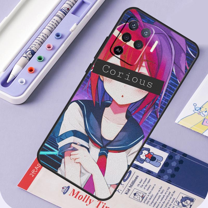 Cute Girl Glitch Animation For Oppo A94 A74 A54 A15 A18 A38 A58 A78 A98 A40 A60 A80 A16 A76 A96 A57 A17 A77 A5 Pro Case