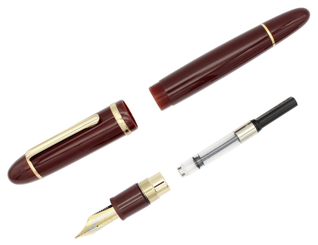 Gullor X159 Fine Nib Fountain Large Gold Gift Black Pen, Acrylic, Size, Trim, Boxed,